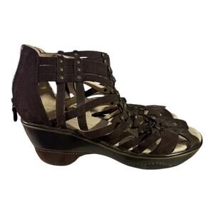 Jambu Brown Strappy Gladiator Wedge Sandals